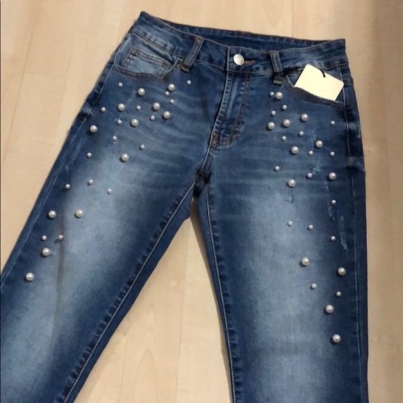 Pearled skinny jeans NWT - Picture 3 of 8
